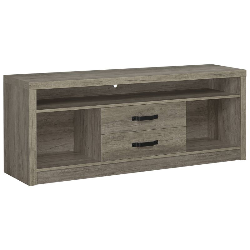 Burke 2 Drawer TV Stand for TVs up to 65&#34; Gray Driftwood - Coaster, 1 of 11
