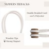 Evideco French Home Goods Magnetic Curtain Tiebacks – Double Braided Cord with Wooden Tips - 4 of 4