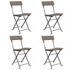vidaXL Folding Bistro Chairs 4 pcs Gray Poly Rattan and Steel - 2 of 4