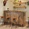 Lantine 63" Bar Table, 2-Tier Bar Cabinet Height Pub Table with Footrest for Home Kitchen, Large Home Unit Liquor Furniture, Bistro - 2 of 4