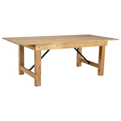 Taylor & Logan 7'x40" Ingles Rectangular Dining Table: Solid Pine, Seats 8, Foldable Legs