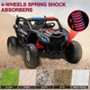 2-Seater 24v Kids Ride on UTV Car, 4WD 300w Motors Powerful Electric Vehicle w/Remote Control, 4 Shock Absorbers - 3 of 4