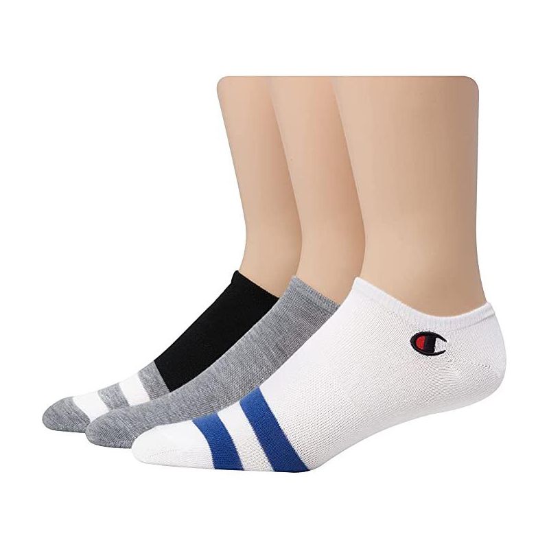 Champion 6-Pairs Men's Super No-Show with Embroidery Logo Socks Size 6-12, 2 of 5