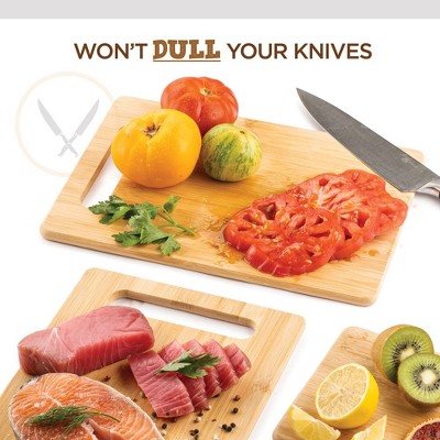 Bamboo Wood 4-Piece Cutting Board Set with Juice Groove