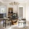 POVISON Mid-Century Modern Wood Dining Chairs Set of 2, Beige & Black Linen Side Table, Fully Assembled - 2 of 4