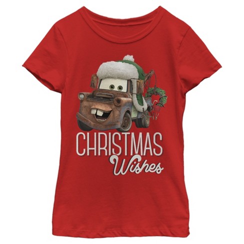 Girl's Cars Merry Christmas Mater T-Shirt - image 1 of 4