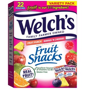 WELCH'S Fruit Snacks Berries N' Cherries & Fruit Punch - 17.6oz/22ct - 1 of 4