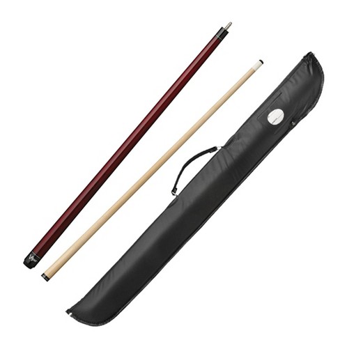 NEW 2 PIECE POOL SNOOKER CUE free soft cue case  6134 BLACK BUTT RED WRAP 