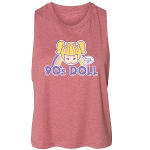 Women's Polly Pocket 90S Doll Graphic Racerback Tank - Heather Mauve - Small - 1 of 2