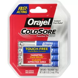 Orajel Single Dose Touch-Free Applicator Cold Sore Treatment - 4pk