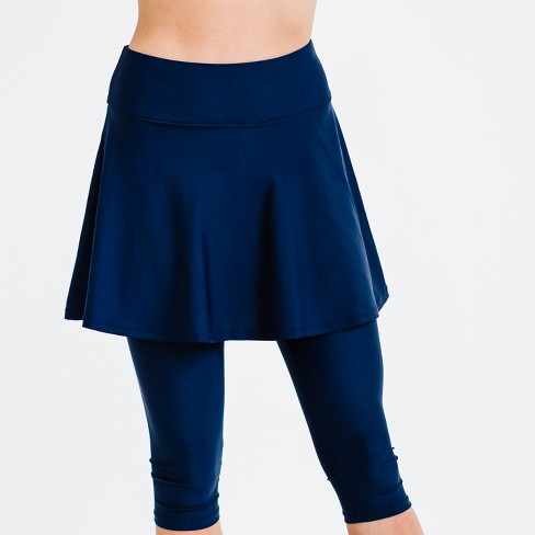 Calypsa Womens -flared Swim Skort With Capri Leggings : Target