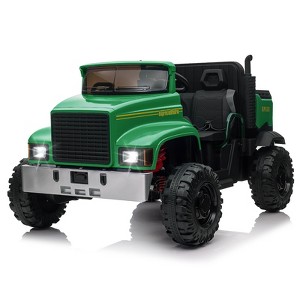12V Electric Ride-On Truck Car with Remote Control, Electric Dump Bed, 4x200W Motors, and 3 Speed Settings – 2-Seater Utv for Kids - 1 of 4