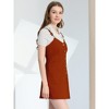 Allegra K Women's Button Down Adjustable Strap Cotton Pinafore Overall Dresses - 3 of 4