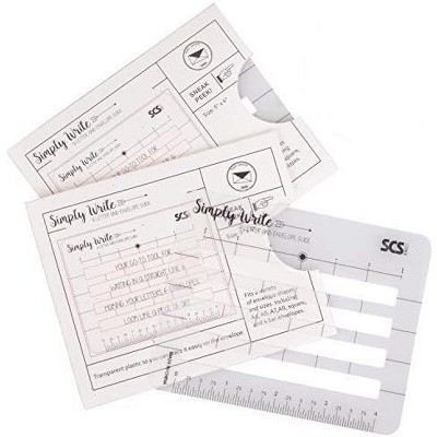 Letter Envelope Addressing Stencil - Template Ruler Guide for Perfectly Even Addressing- Compatible with All Letters (2 Pack) - Great for Sending