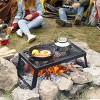 SEVOBAL Grill Cookware Folding Campfire Grill, Portable Grate with Stabilizing Legs, Carry Bag for Camping, Backyard Fire Cooking, Black, 18"*12"*8" - 3 of 4