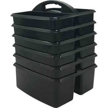 Teacher Created Resources® Plastic Storage Caddy, Black, Pack of 6