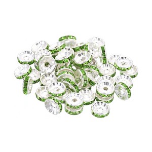 Unique Bargains Rhinestone Small Round Bulk Glass Spacer Beads for Jewelry Making 100 Pcs - 1 of 4