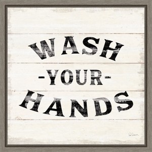 Amanti Art Shiplap Bath IV by Sue Schlabach Canvas Wall Art Print Framed 16-in. x 16-in. - 1 of 4