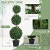 Set of 2 Artificial Ball Boxwood Topiary Trees, Fake Plants in Pot for Indoor Outdoor Living Room Green - 4 of 4