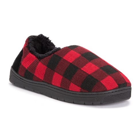 Red and black plaid clearance mens slippers