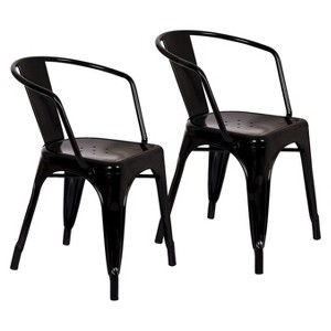 Carlisle Metal Dining Chair - Black (Set of 2), Size: 2 Pack - Ships Flat