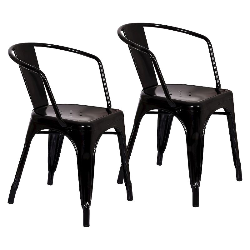 Set of 2 Carlisle Metal Dining Chair Black - Threshold&#8482;, 1 of 3