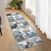 Modern Geometric Area Rug Farmhouse Floral Rug Washable Boho Rug Patchwork Floor Carpet - 2 of 4