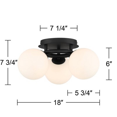 Black Glass 3-Light LED Globe Ceiling Fixture