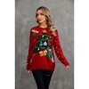 Coolmee Women's Ugly Christmas Sweater Novelty Print Crew Neck Sweater Pullover - 2 of 4