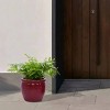 SEVOBAL Planters 3-Piece Modern Ceramic Glossy Flower Pots, Frost-Resistant with Drainage Holes for Indoor, Outdoor, Red, 19.7"*19.7"*18.6" - 4 of 4