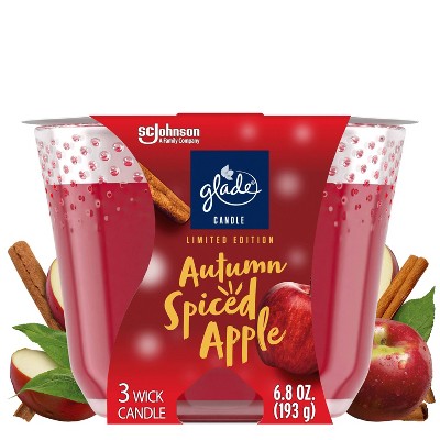 Glade 3-Wick Large Candle - Autumn Spiced Apple - 6.8oz