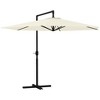 Outsunny 9.5FT Cantilever Patio Umbrella with Crank, Cross Base and Air Vent, Round Hanging Offset Umbrella for Pool, Backyard, Deck, Garden, Beige - 4 of 4
