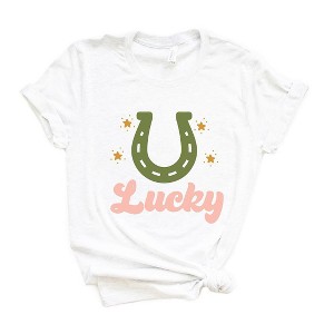 Simply Sage Market Women's Lucky Horse Shoe Short Sleeve Graphic Tee - 1 of 4
