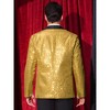 Lars Amadeus Men's Peak Lapel Disco Prom Wedding Party Tuxedo Sequin Blazer - 3 of 4