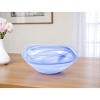 HomeRoots 10" Blue And White Alabaster Glass Square Salad Bowl - 2 of 4