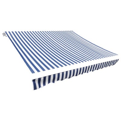 VidaXL Awning Top Sunshade Canvas Blue & White 196.9"x118.1"