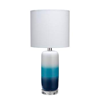 Haze Ombre Ceramic Table Lamp with Drum Shade Blue - Splendor Home