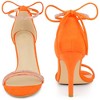 Perphy Women's Rhinestone Round Open Toe Ankle Tie Stiletto Heels Sandals - 2 of 4