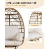 Oversize 360° Swivel Rattan Egg Chair Patio Rotating Egg Basket Lounge Chair for Patio - 4 of 4
