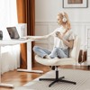 MAYEERTY Criss Cross Legged Chair, Armless Office Desk Wide Seat No Wheels, Swivel Height Adjustable Comfy - 2 of 4