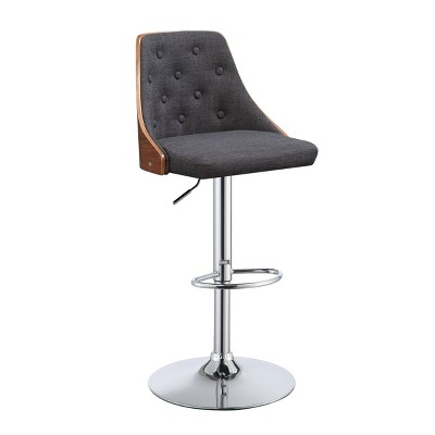 Adjustable Stool with Swivel Dark Gray - Benzara