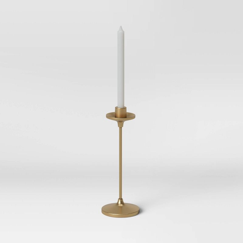 11&#34; x 4&#34; Set of 3 Tapers Cast Aluminum Candle Holder with Brass Finish Gold - Threshold&#8482;, 6 of 7