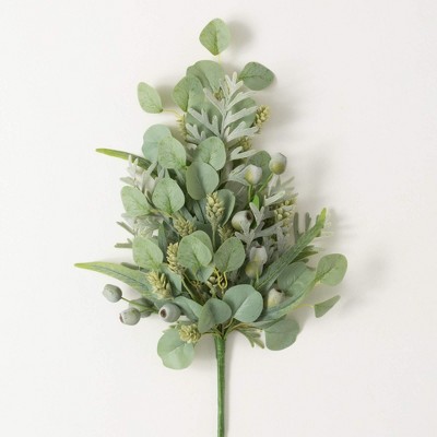 Sullivans Artificial Green Pod and Eucalyptus Spray 28"H