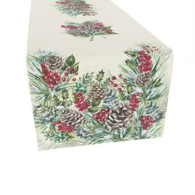 Laural Home Winter Garland Rectangle Table Runner