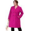 Agnes Orinda Women's Plus Size Fashion Notched Lapel Double Breasted Pea Coats - 3 of 4