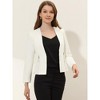 Allegra K Women's Work Office Zipper Decor Collarless Cropped Blazer - image 3 of 4