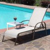 Tangkula Outdoor Chaise Lounge Chair Adjustable Reclining Bed with Backrest& Armrest - image 3 of 4