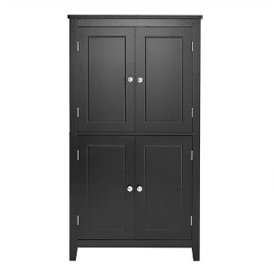 TiramisuBest Tall Storage Cabinet with Three Drawers for Bathroom/Office, Black - 1 of 4