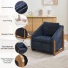 Kumasinova Modern Chenille Fabric Accent Chair, Ergonomic Upholstered Armchair with Wooden Frame, Accent Leisure Chair with Cushioned Seat & Backrest - 3 of 4