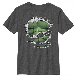 Boy's Marvel Incredible Hulk Ripped Shirt T-Shirt - 1 of 4